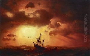 Skepp I Solnedgang by Marcus Larsson