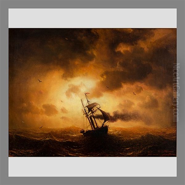 Ship At Sunset - view 1