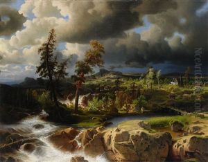 Forslandskap Med Atvids Gamla Kyrka I Fonden by Marcus Larsson