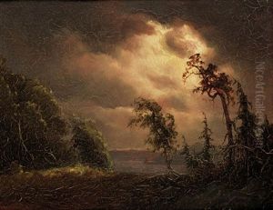 Sea View Beyond Woodland by Marcus Larsson
