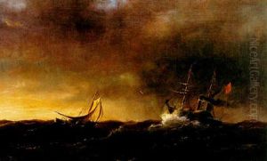 Stormig Afton Pa Havet