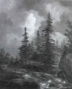 Flusslandschaft Bei Gewitter Flusslandschaft Bei Gewitter