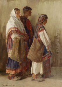 Slowakische Bauern by Hans Larwin