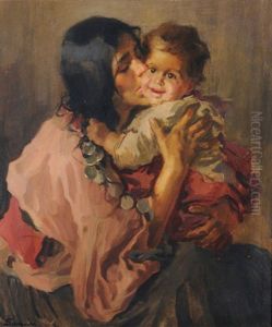 Zigeunerin Mit Kind by Hans Larwin