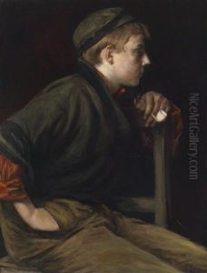 Jugendlicher Pfeifenraucher by Hans Larwin