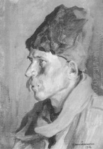 Portrait Eines Russen Mit Pelzmutze Portrait Eines Russen Mit Pelzmutze