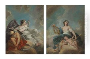 A Personification Of History (+ A Personification Of Music; Pair) by Philippe De Lasalle