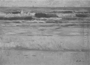 Blick Vom Strand Auf Das Meer by Hermann Lasch