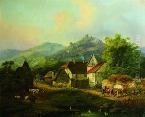 Rheinpfalzische Landschaft by Adolf (Johann) Lasinsky