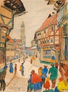 Stillleben Mit Topfpflanze by Oskar Laske