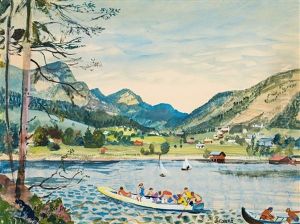 Stillleben Mit Topfpflanze by Oskar Laske