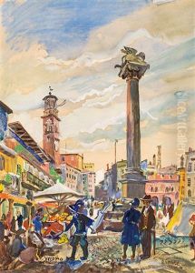 Vegetable Market In Verona by Oskar Laske