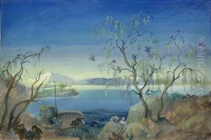 Landscape With Fishermen At A Lake Landscape With Fishermen At A Lake