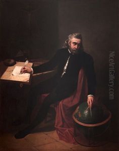 Cristobal Colon Enfrascado En Sus Calculos by Emile Lassalle