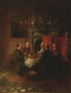 Interior Scene by Hans August Lassen