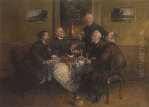 Frohliche Herrenrunde by Hans August Lassen