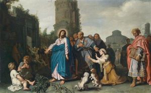 Jesus Und Die Kanaaniterin (matthaus 15, 22-28 Und Markus 7, 24-30) by Pieter Lastman