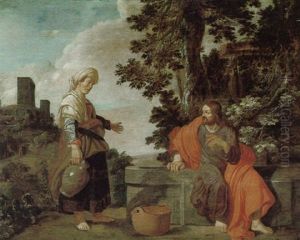 Christus Und Die Samariterin Am Brunnen by Pieter Lastman