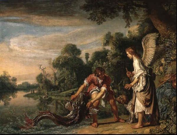 Tobias Catching The Fish, The Archangel Raphael Standing Nearby - view 1