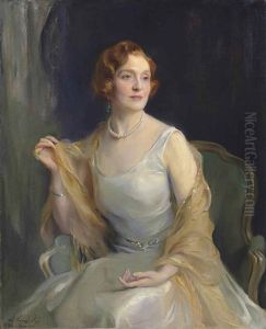 Portrait Of Cicely Wigan, Nee Cicely Margaret Bagot by Philip Alexius De Laszlo