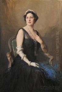 Portrait Of An Elegant Woman, Possibly Mme. H.s. Lehr by Philip Alexius De Laszlo