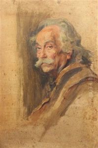 Hungarian Man With Moustache by Philip Alexius De Laszlo