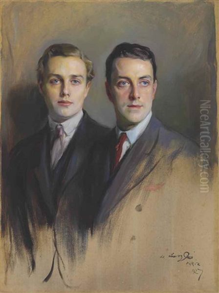 Double Portrait Of Reginald Wright And John Brady Wright, His Stepson, Half-length - view 1