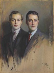 Double Portrait Of Reginald Wright And John Brady Wright, His Stepson, Half-length