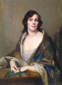 Portrait Of Mrs Veronique Nettlefold, Known As The South African Nightingale by Philip Alexius De Laszlo