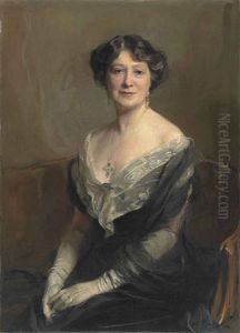 Portrait Of Mrs Lockett Agnew, Half-length, Seated In A Black Evening Dress