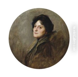 Portrait Of Baronesse Wolff Von Stomersee, Nee Alice Barbi, Bust-length, In An Oval Mount