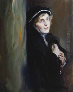 Portrait Of Mrs Edwin Konstam, Nee Mary Beatrix Loyd (1885-1989) by Philip Alexius De Laszlo