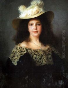 Portrait Of Miss Mici Von Lukacs by Philip Alexius De Laszlo