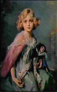Portrait Of Pallas Blair Drummond by Philip Alexius De Laszlo