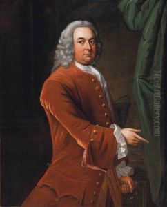 Portrait Of A Gentleman, Three-quarter-length, In A Rust Coat, His Left Hand Resting On The Hilt Of A Sword, In An Interior Portrait Of A Gentleman, Three-quarter-length, In A Rust Coat, His Left Hand Resting On The Hilt Of A Sword, In An Interior