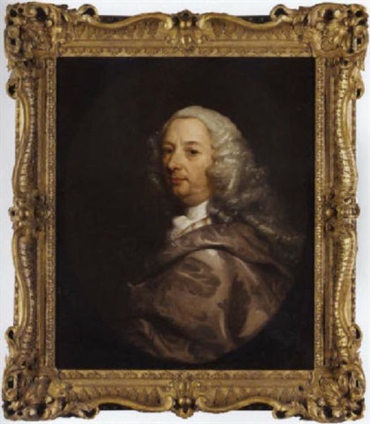 Portrait Of A Gentleman In A Silver Brocaded Jacket - view 1