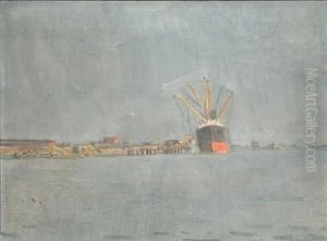 Freighter, Long Island Sound by William Langson Lathrop