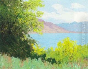 View Of Bay Through Trees by Lorenzo Palmer Latimer