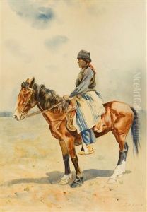 Indian On Horseback by Gaspard Latoix