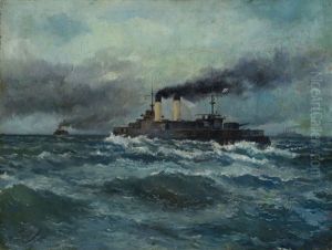 Warships On The High Seas by Mikhail Latri