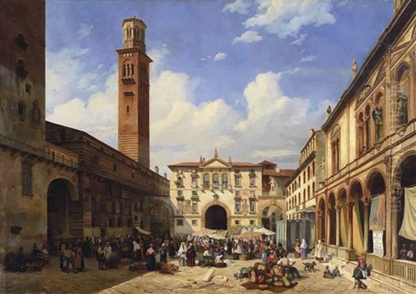La Piazza Dei Signori A Verone - view 1