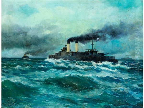Russisches Kriegsschiff Auf Hoher See - view 1