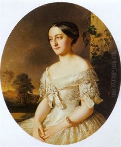 A Portrait Of Pauline Furstin Von Hohenlohe Ohringen Prinzessin Zu Furstenberg by Richard L. Lauchert