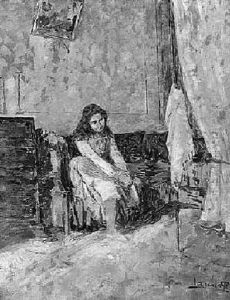 Interieur - Frau Bei Der Ankleide by Raphael Laudati