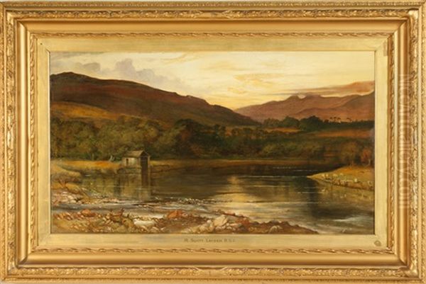Scottish Landscape, Loch Long With Mountains In The Background - view 1