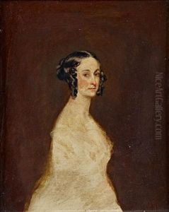 Portrait - Lady In White (study) by Robert Scott Lauder