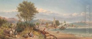 Figures By An Italian Lake. by Giovanni Bellini
