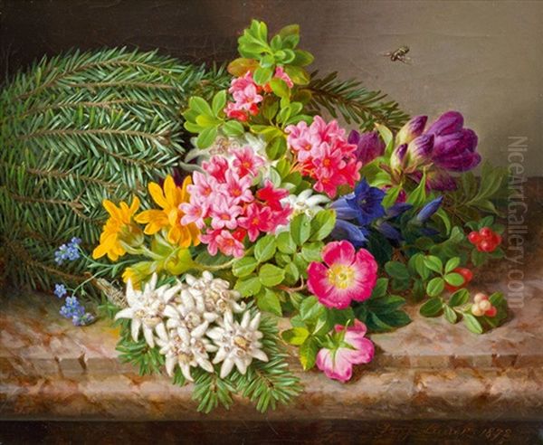 Straus Mit Alpenblumen - view 1