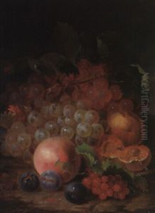 Obstilleben Mit Biene Und Fliege by Josef Lauer