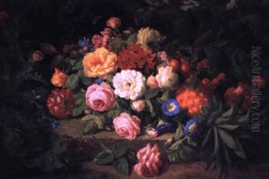 Still Life With Flowers, Butterflies And Pineapple